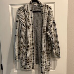 Baciano Plaid Open-Front Women Sweater sz xl